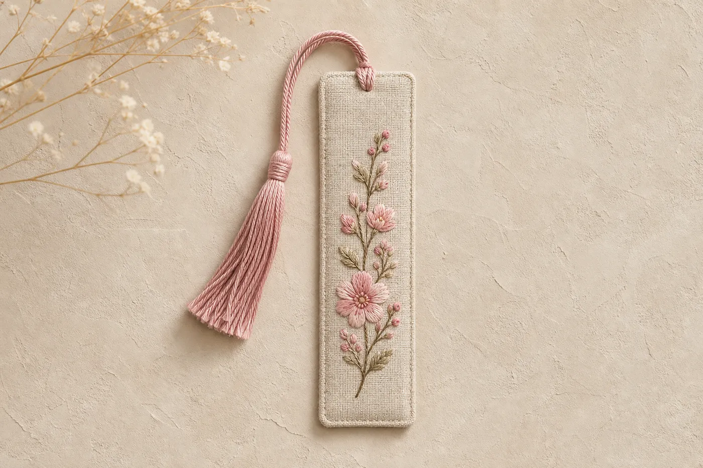 Embroidered Fabric Bookmark Signature